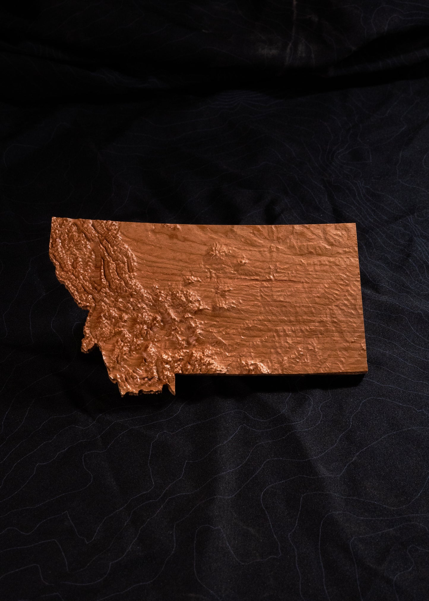 Montana 3D Wooden Map | Montana Topographic Map in Wood | Wooden Map of Montana