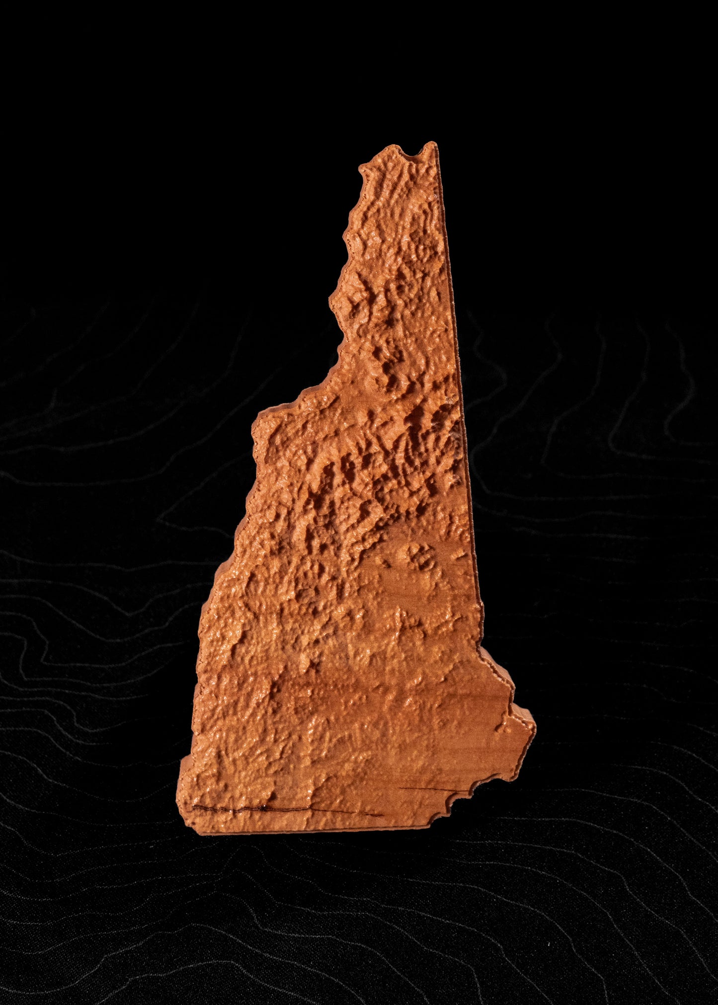 New Hampshire 3D Wooden Map | New Hampshire Topographic Map in Wood | Wooden Map of New Hampshire