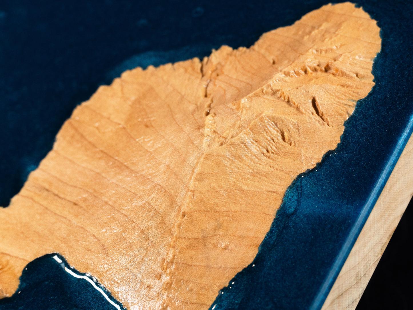 Maui Wooden 3D Elevation Map | Topographic Map of Maui| Wood Map | Epoxy Resin Maui