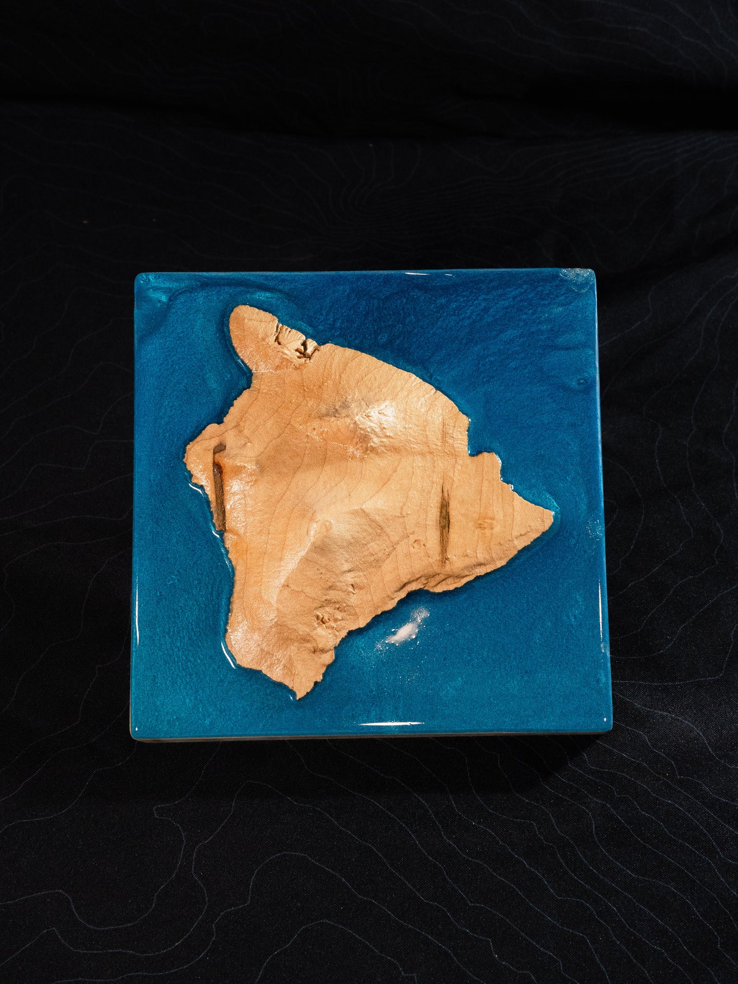 Hawaii Wooden 3D Elevation Map | Topographic Map of Hawaii| Wood Map | Epoxy Resin Hawaii
