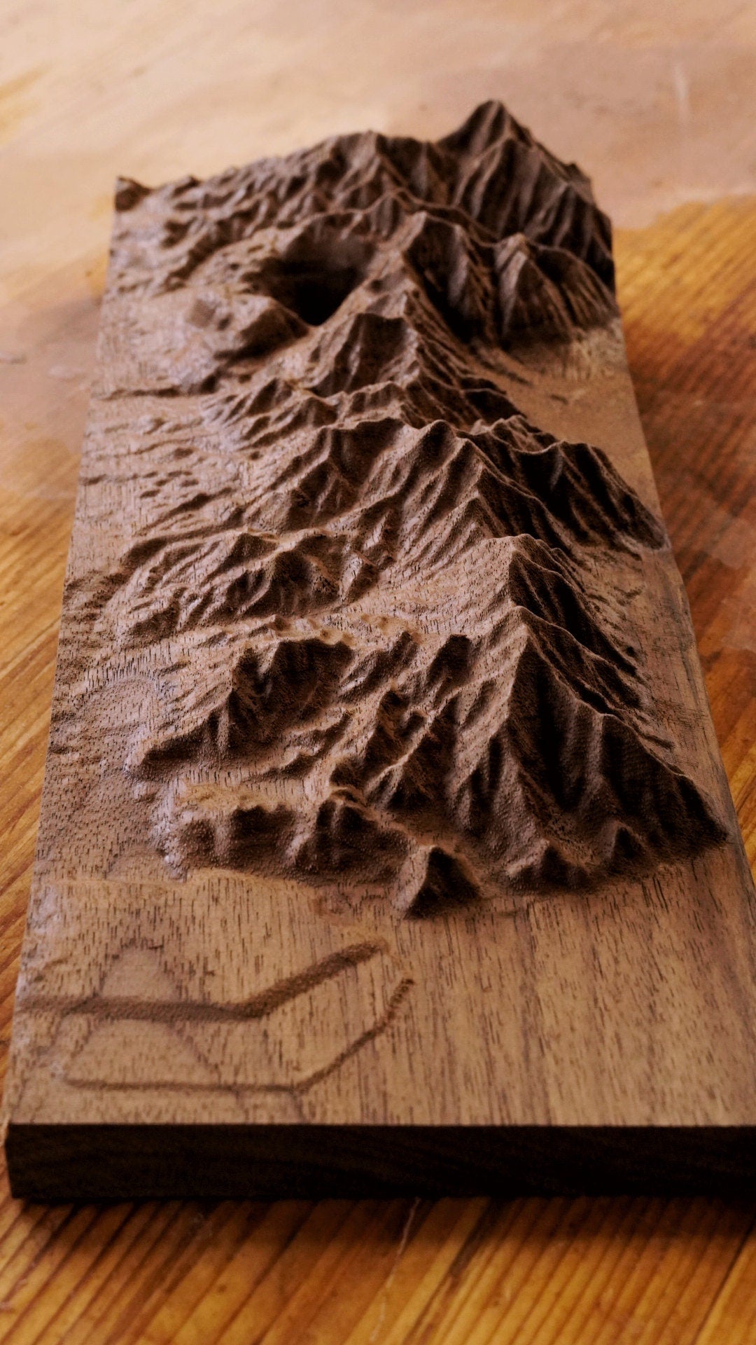Oquirrh Mountains Wooden Relief Map | Wooden Mountains Map | Topographic Map of the Oquirrh Mountains