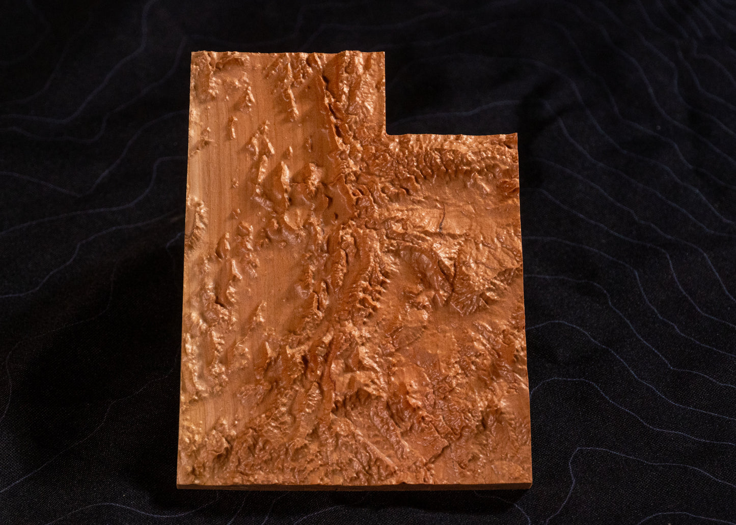 Utah 3D Wooden Map | Utah Topographic Map in Wood | Wooden Map of Utah