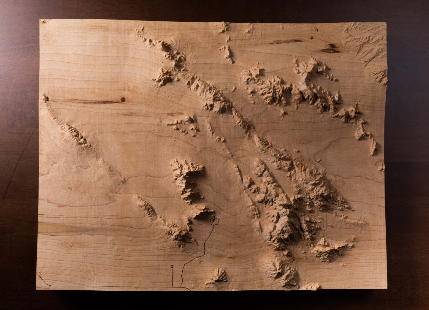Johnson Valley OHV Area 3D Map | King of the Hammers Wooden 3D Map