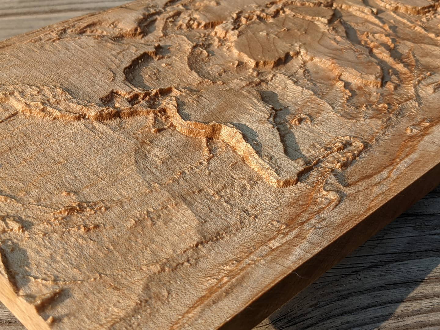Earth Wooden Relief 3D Map | World Elevation Map | Topographic Map of Earth