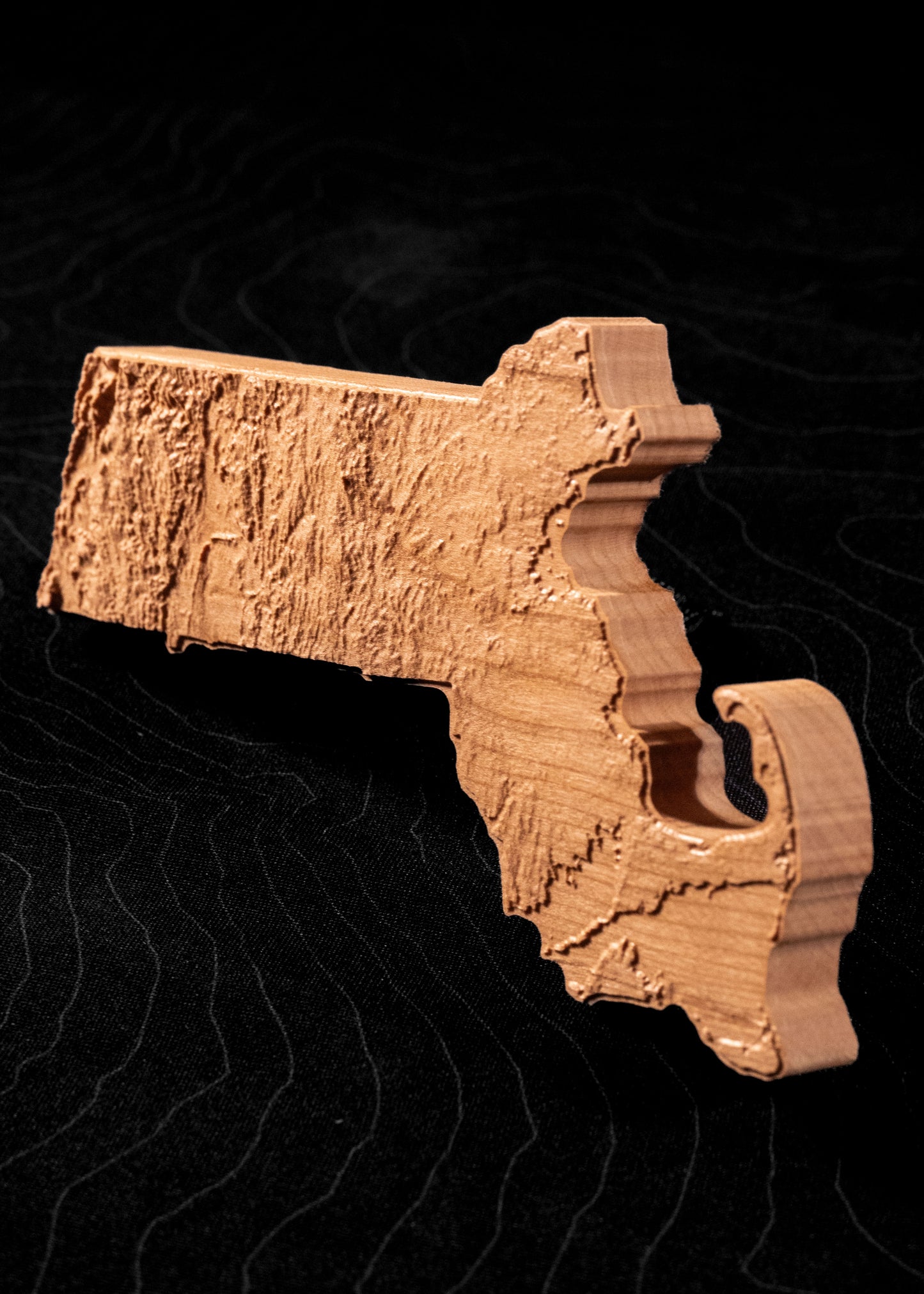 Massachusetts 3D Wooden Map | Massachusetts Topographic Map in Wood | Wooden Map of Massachusetts