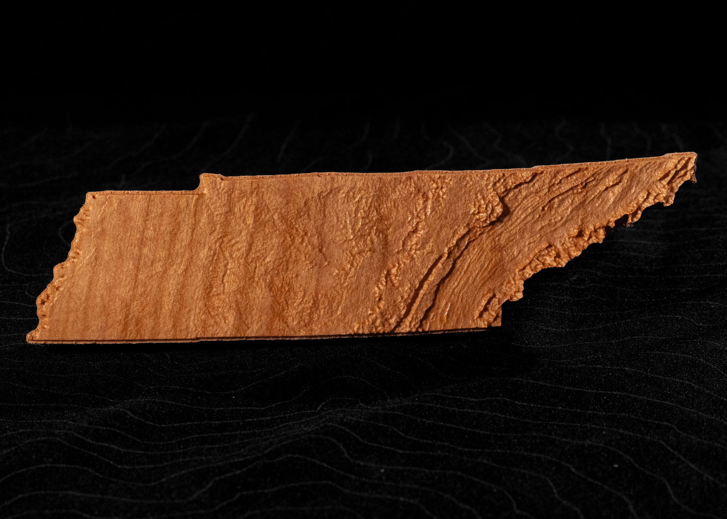 Tennessee 3D Wooden Map | Tennessee Topographic Map in Wood | Wooden Map of Tennessee