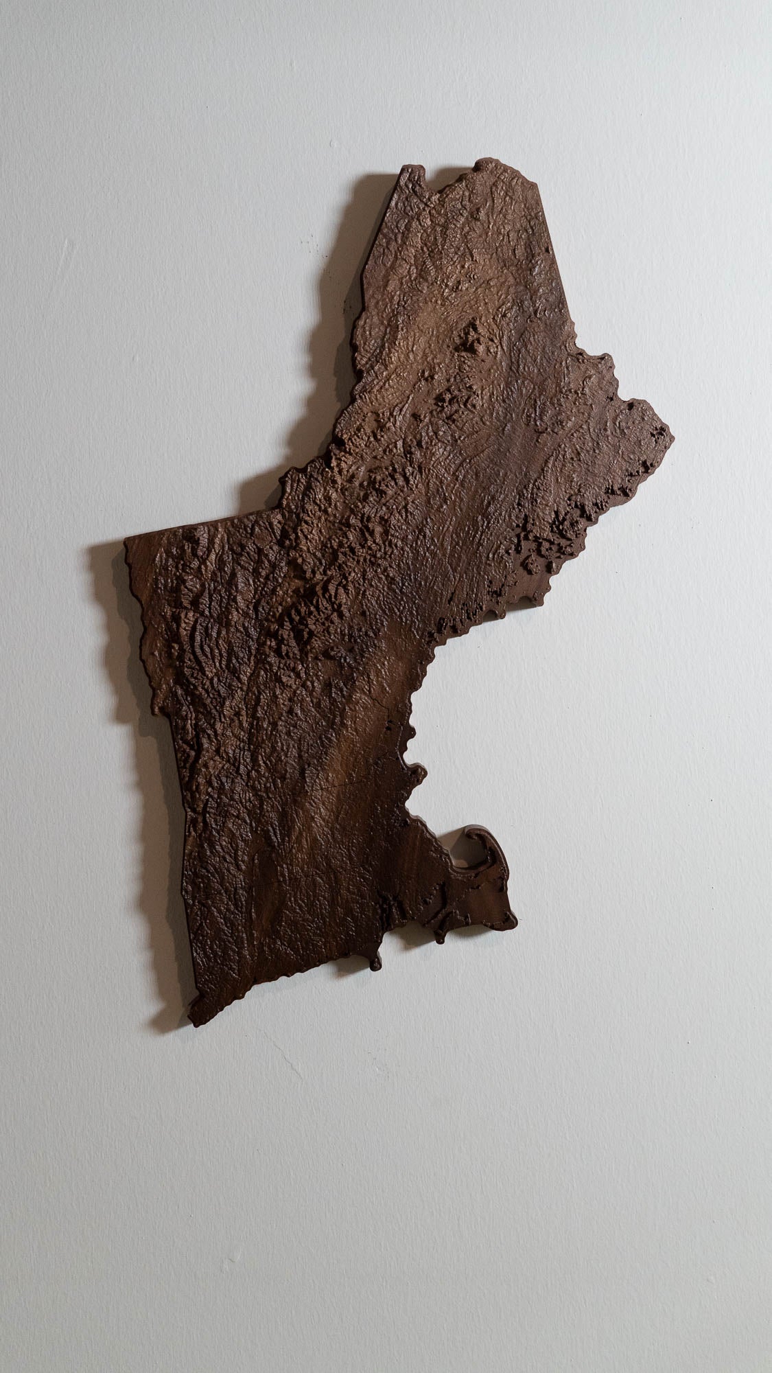 New England Wooden 3D Map | Laser Engraved State Borders | New England Map