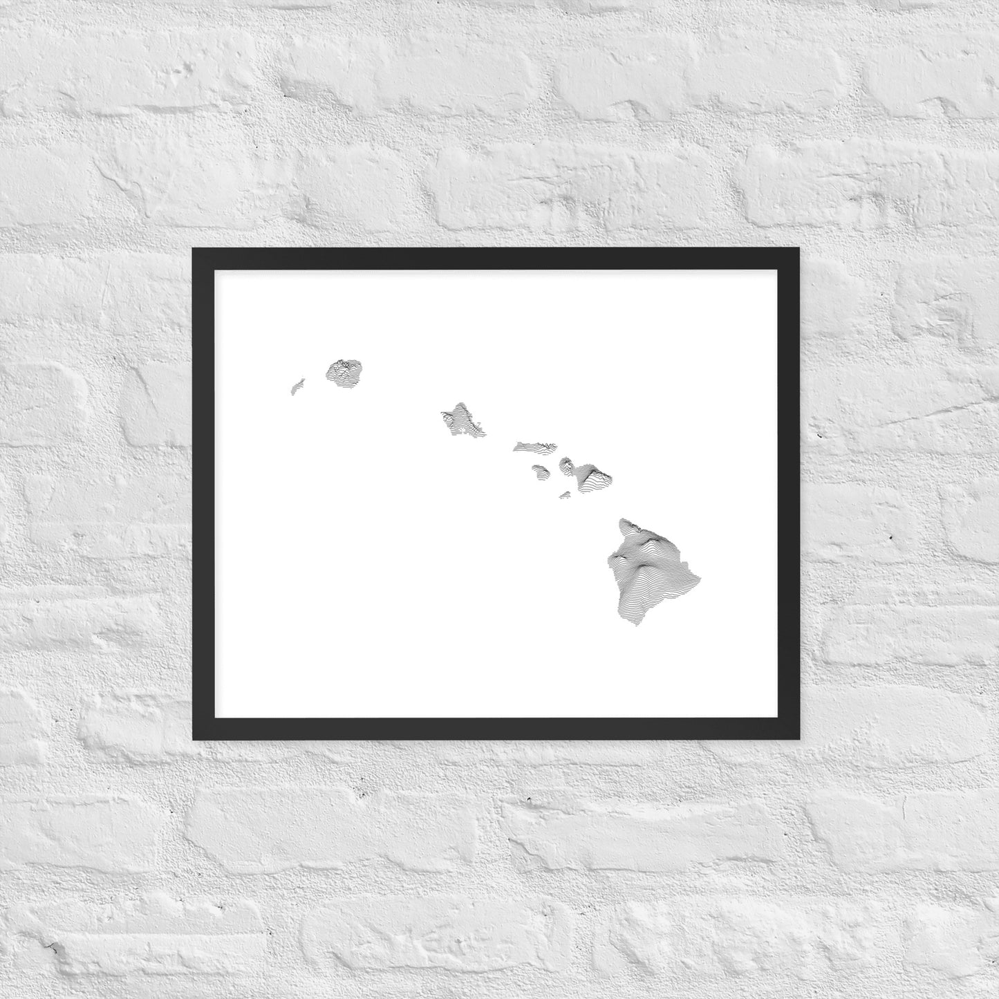 Hawaii Horizontal Topographic Lines Poster