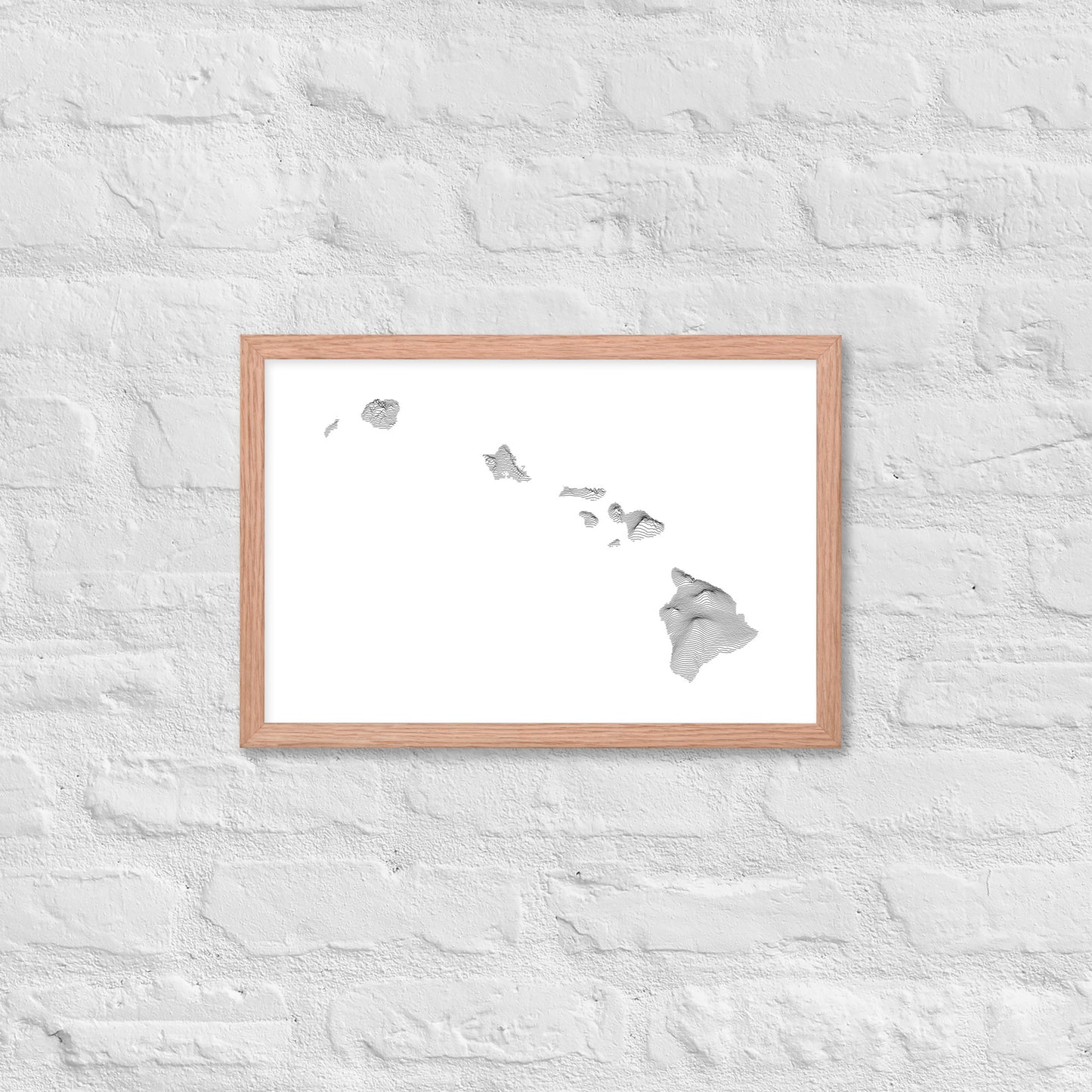 Hawaii Horizontal Topographic Lines Poster