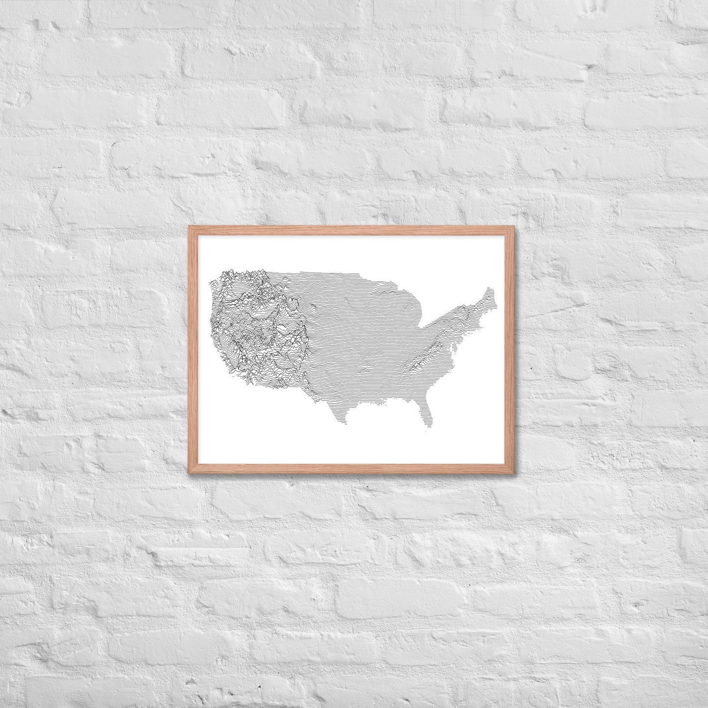 USA Ridgeline Plot | USA Topographic Poster