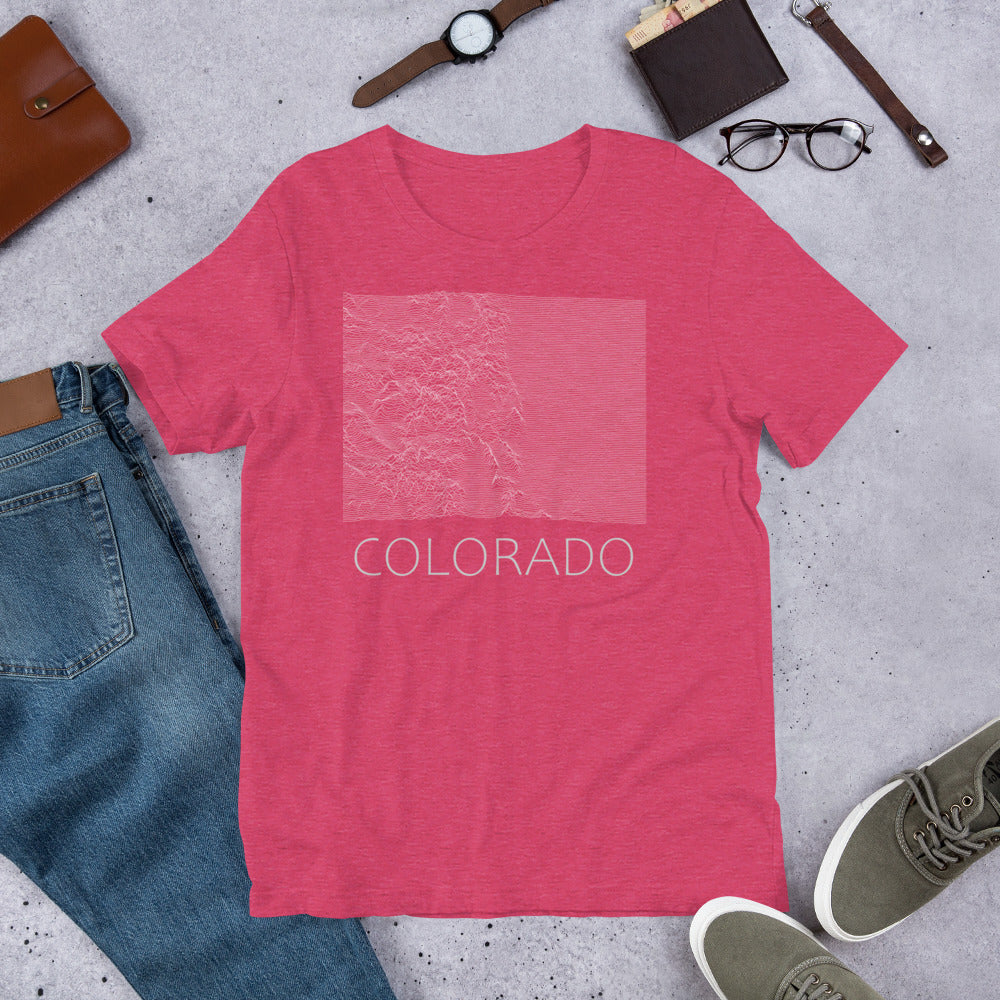 Colorado T-Shirt | Colorado Ridgeline Plot | Topographic Map of Colorado