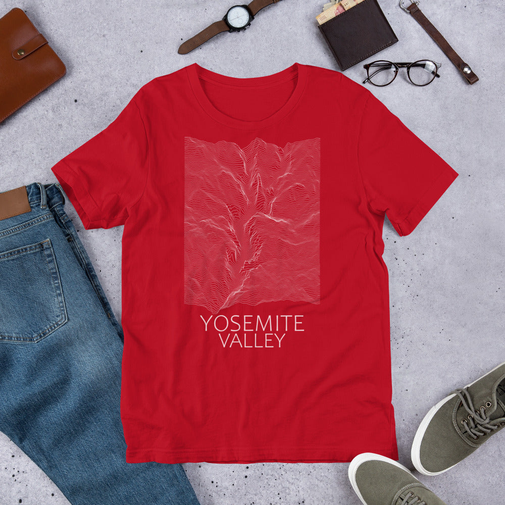Yosemite T-Shirt | Yosemite Valley Ridgeline Plot | Topographic Map of Yosemite