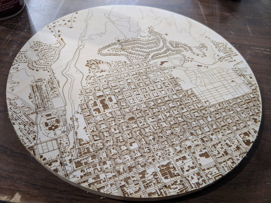 Laser Engraved | City Street Coasters | Wall Hangings