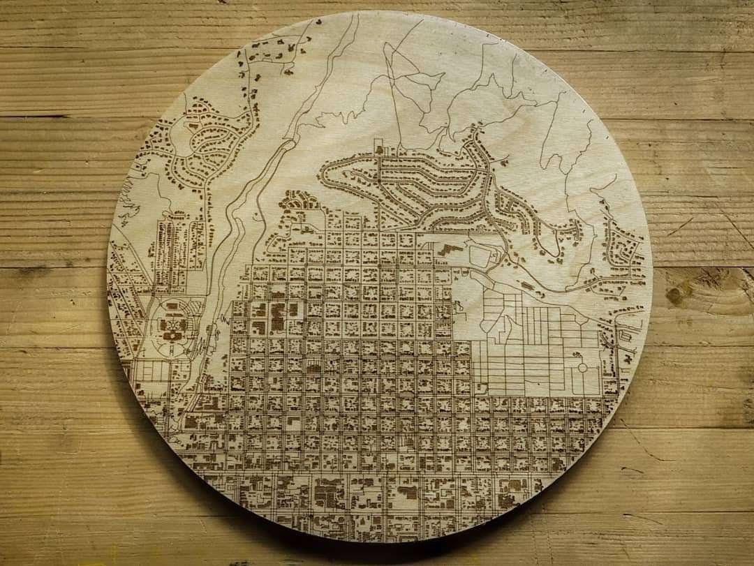 Laser Engraved | City Street Coasters | Wall Hangings