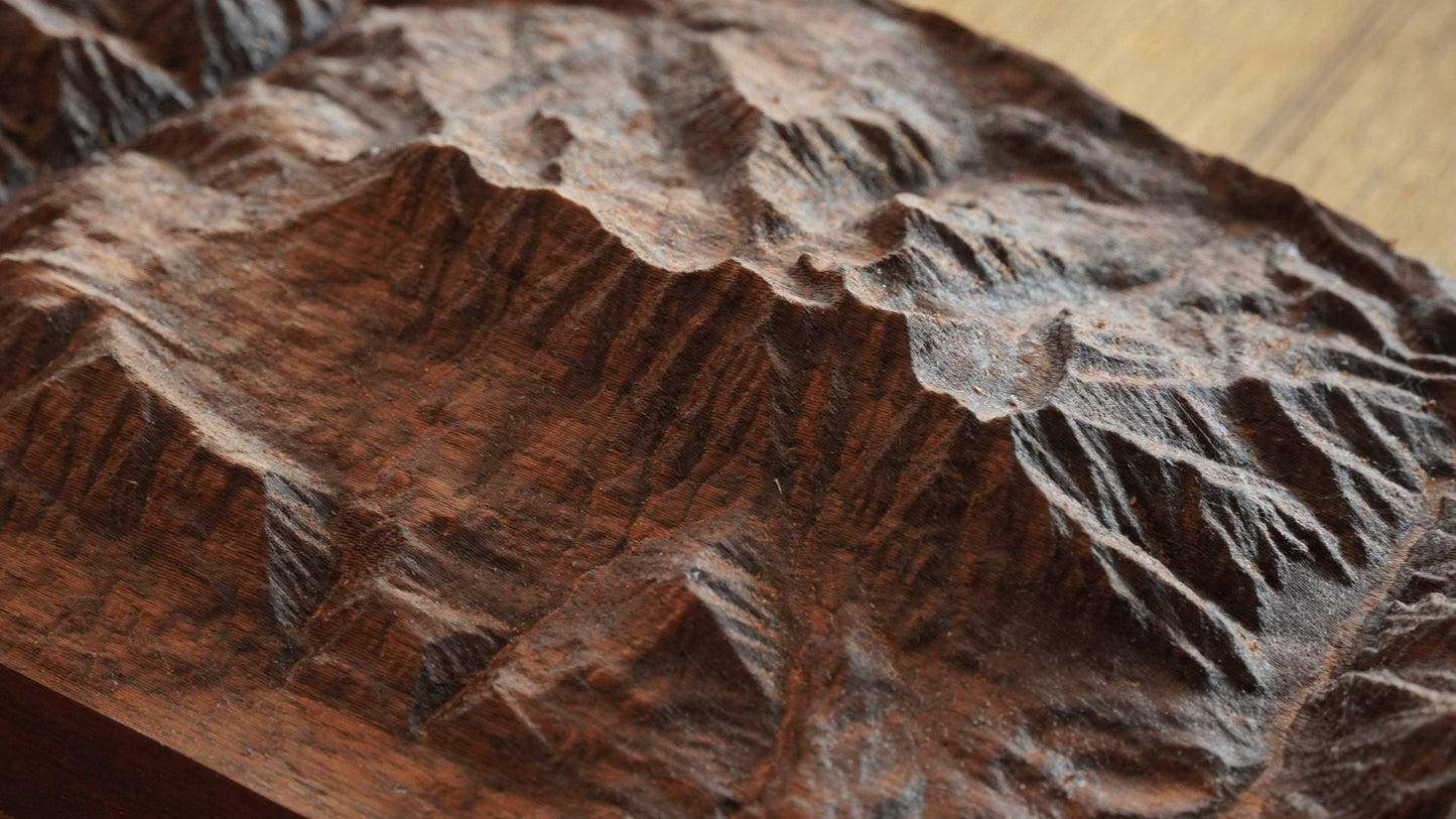 Mount Timpanogos Wooden Relief 3D Map | Topographic Map | Housewarming Gift