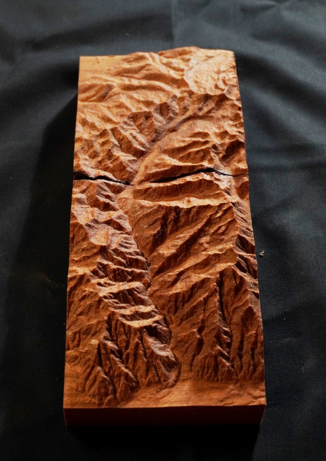 Big Cottonwood Canyon Wood Map | Utah Wood Map | Relief Map | 3D Wooden Map