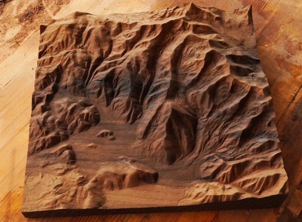 Park City Utah Wooden Elevation Map | Park City Topographic Map